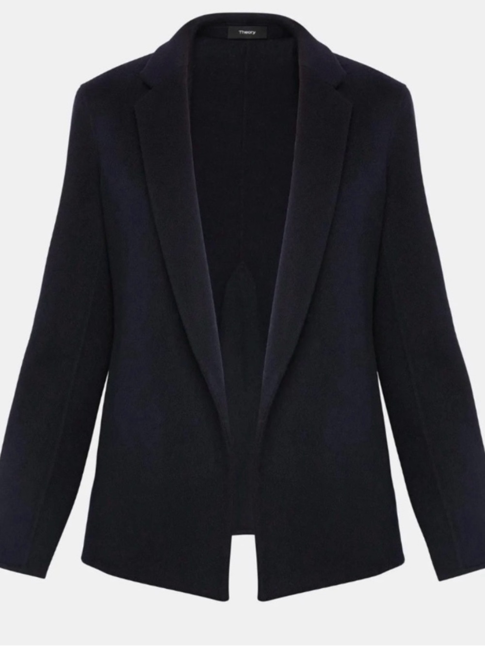 Theory Women's Navy Wool-Cashmere Open Coat - Size 2